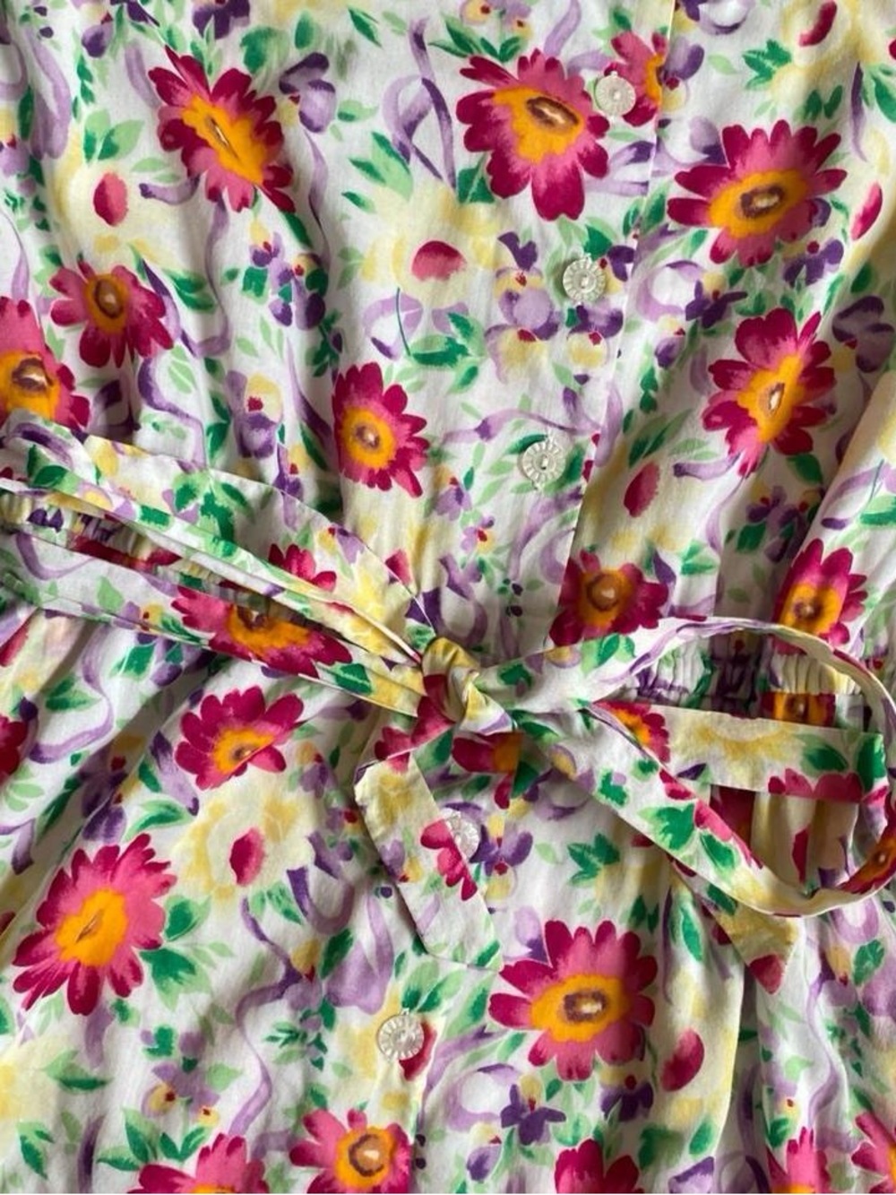 Vintage 90s white cotton floral sundress - Picture 2 of 7